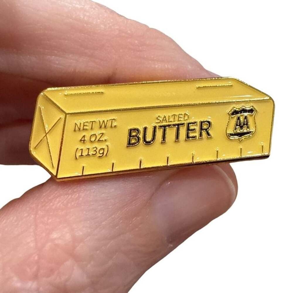 Salted Butter Stick Enamel Pin 4 Oz Food Lapel Pin